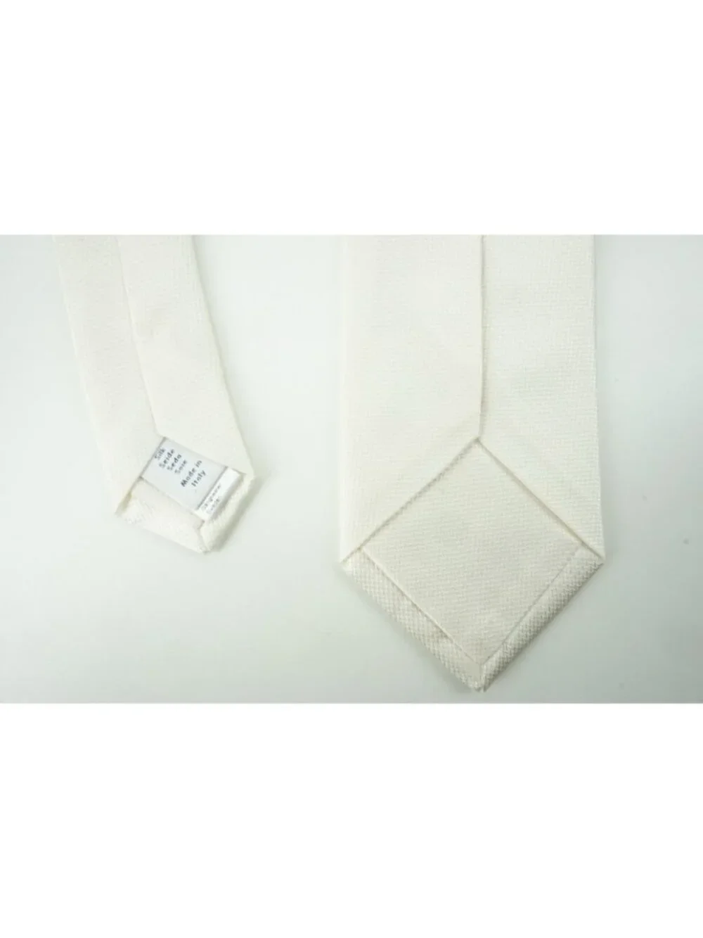 Eton Eggshell White Herringbone 100% Silk Tie Brand New With Tags